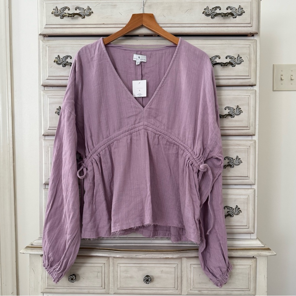 Lavender Gauze Cotton Babydoll Top